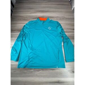 Fanatics Miami Dolphins Aqua Orange Quarter Zip Pullover Mens 2XL Athleisure